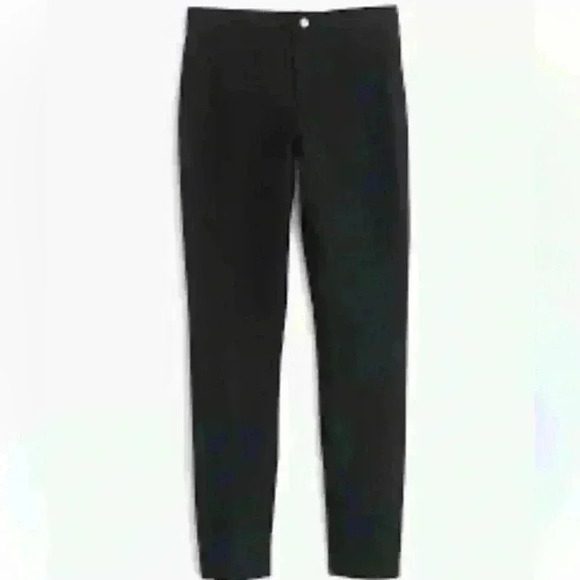 J. Crew NWT Pixie Stretch Zip Front Pant in Black size 12S leather trim - Picture 2 of 7